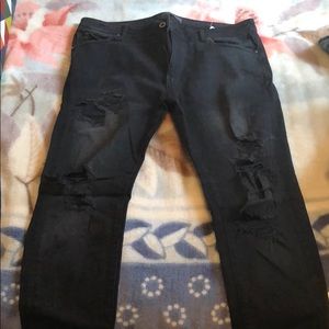 Zara distressed black jeans